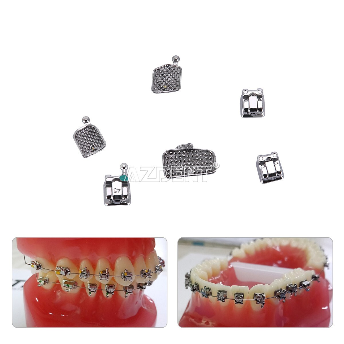 10X AZDENT Dental Orthodontic Self-Ligating Braces Brackets Roth.022 Hooks 3-4-5