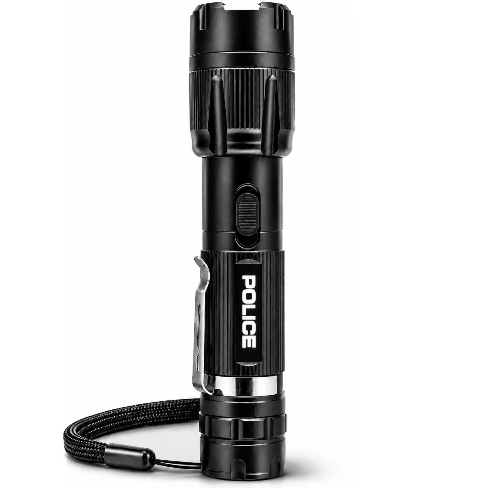 POLICE Stun Gun 1158 Max Volt Metal Self Defense Rechargeable LED Flashlight