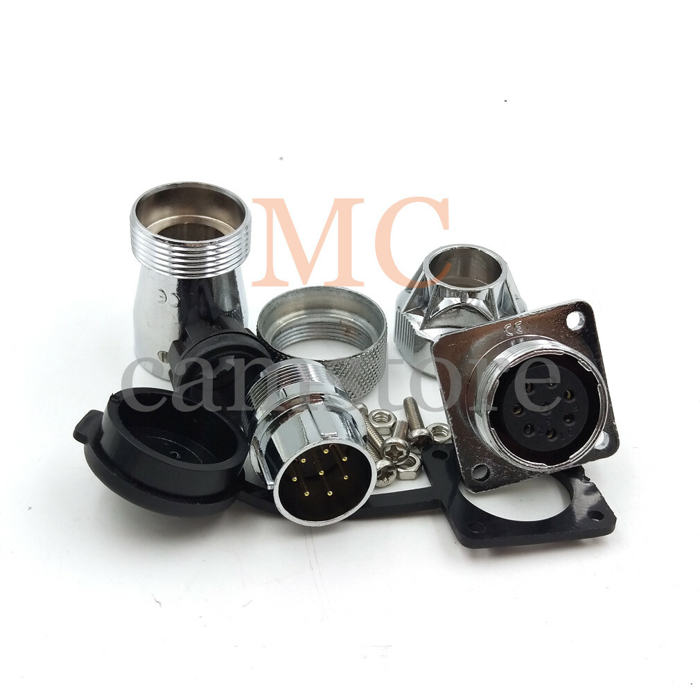 WS20 2 3 4 5 6 7 8 10 12pin Avaition Connector,IP67 LED Industrial Bulkhead Plug