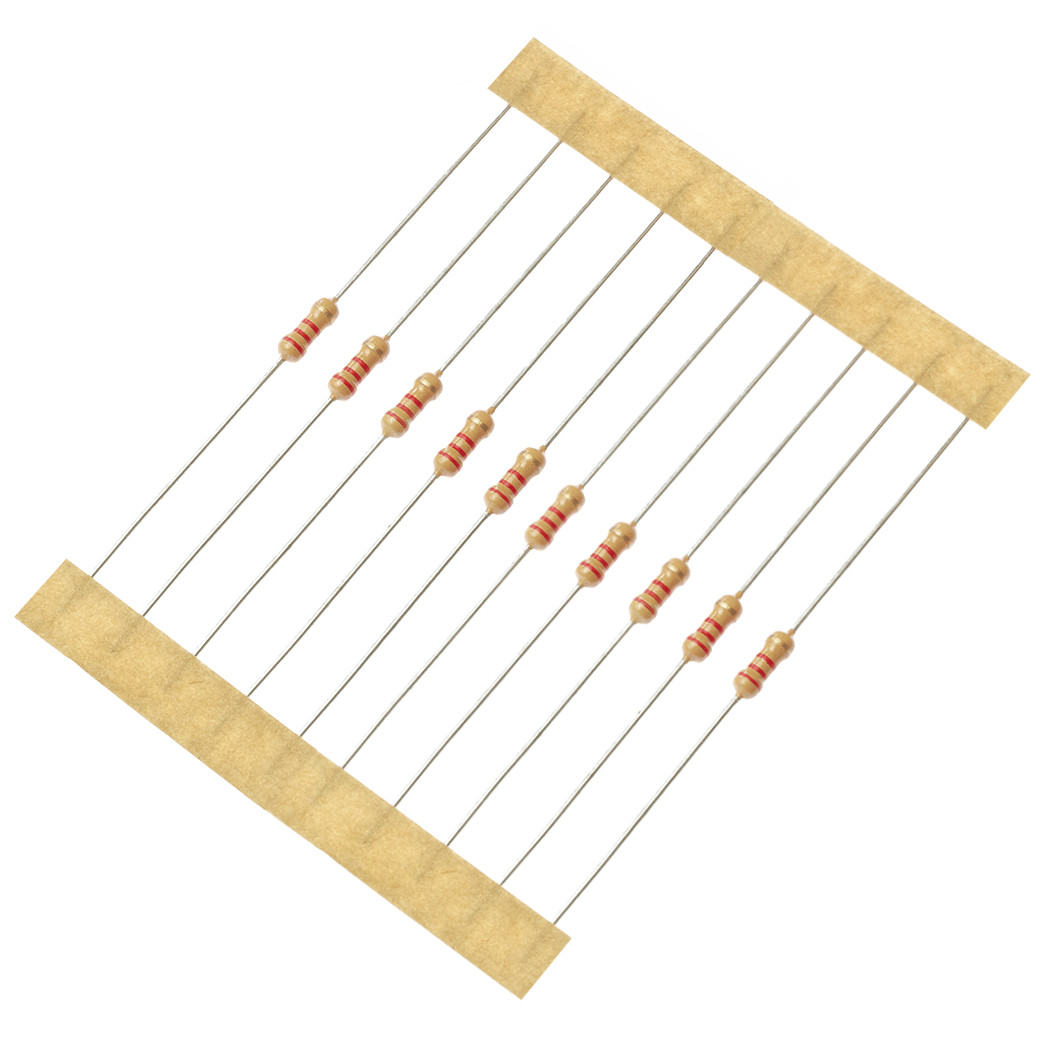 10 Pack – 2.2K 2200 Ohm Ω Resistor 5% Tolerance 1/4W 1/4 Watt Carbon Film PK