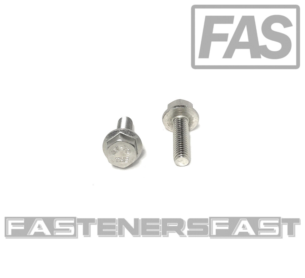 (25) M6 x 1.00 x 20 Stainless Steel DIN6921 A2 Hex Flange Bolts M6x20mm Flange