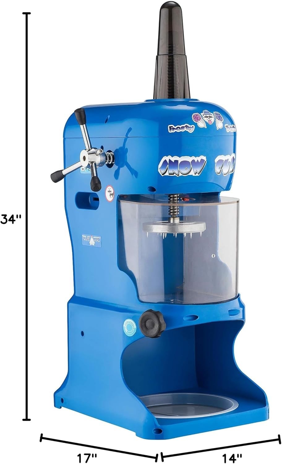 Snow Cone Machine – Electric Block Ice Shaver and Snow Cone Maker with Adjustabl
