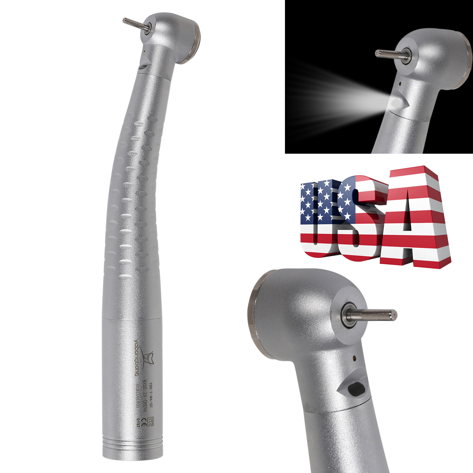 NEW Dental Fiber Optic Big Head Handpiece /LED Coupler 6 Hole Swivel /Rotor