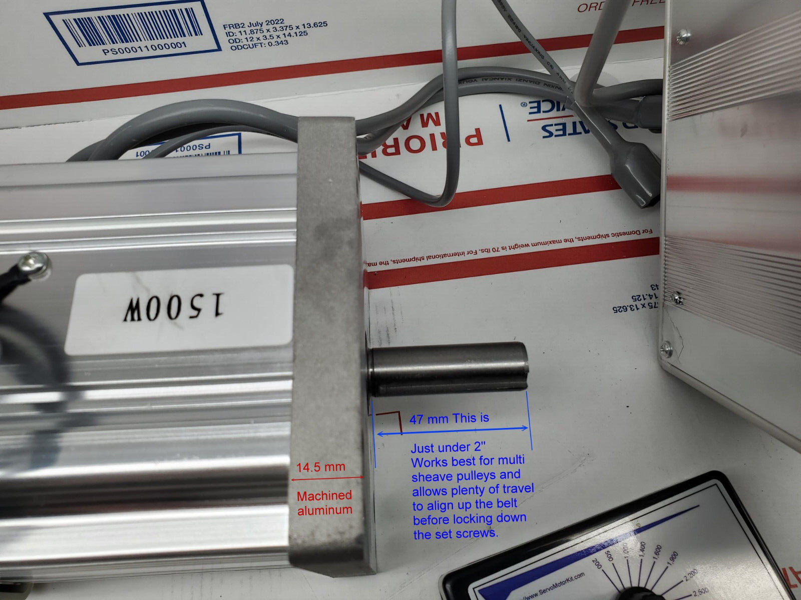 1500W Servo Motor Side Mount 2 HP 1,500 Watt Variable Speed Reverse on the fly