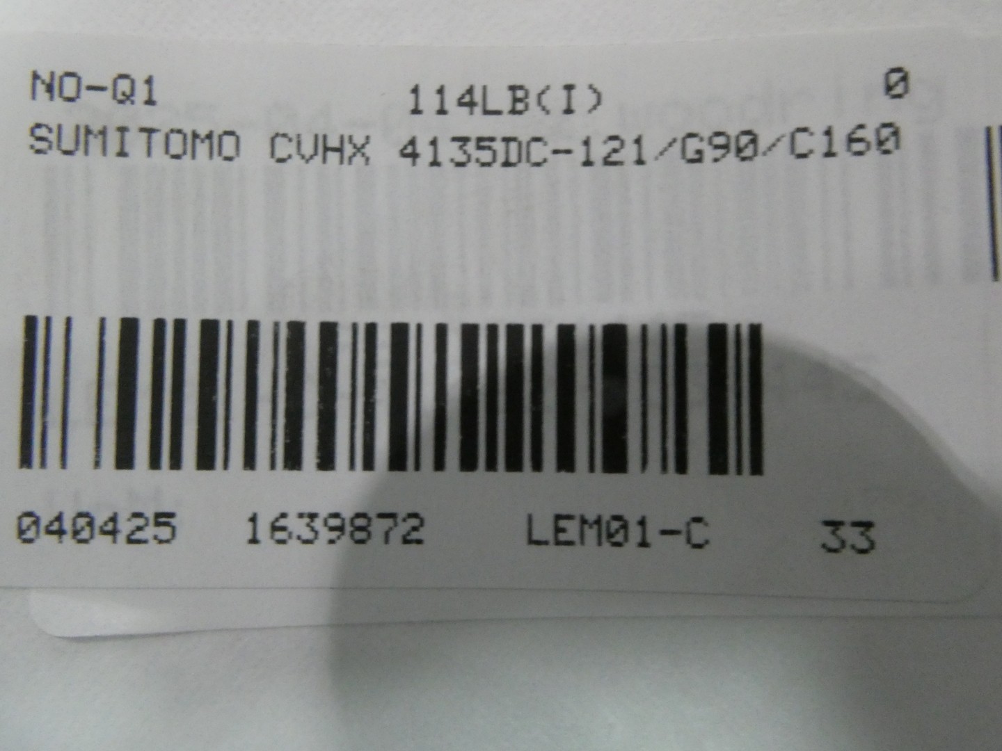 Sumitomo CVHX 4135DC-121/G90/C160 Inline Gear Reducer