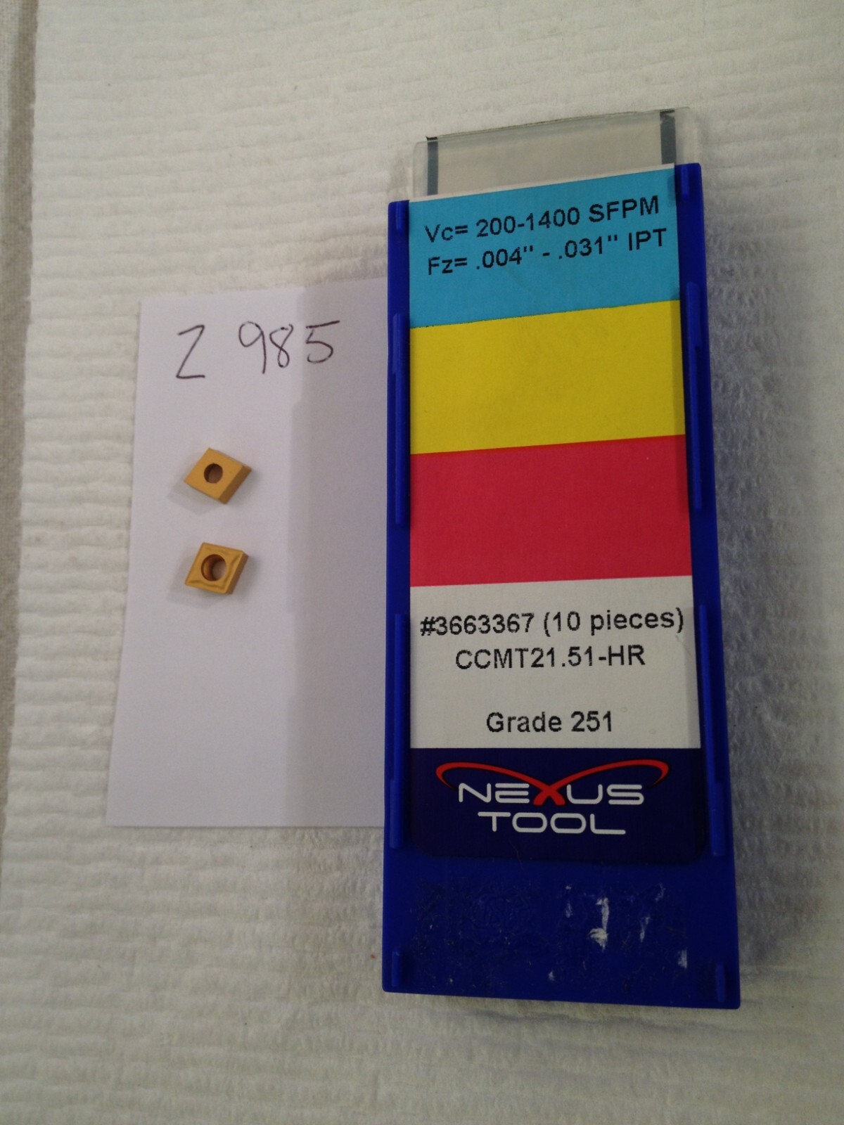 10 NEW NEXUS CCMT 21.51-HR CARBIDE INSERTS. GRADE: 251. FACTORY PACK {Z985}