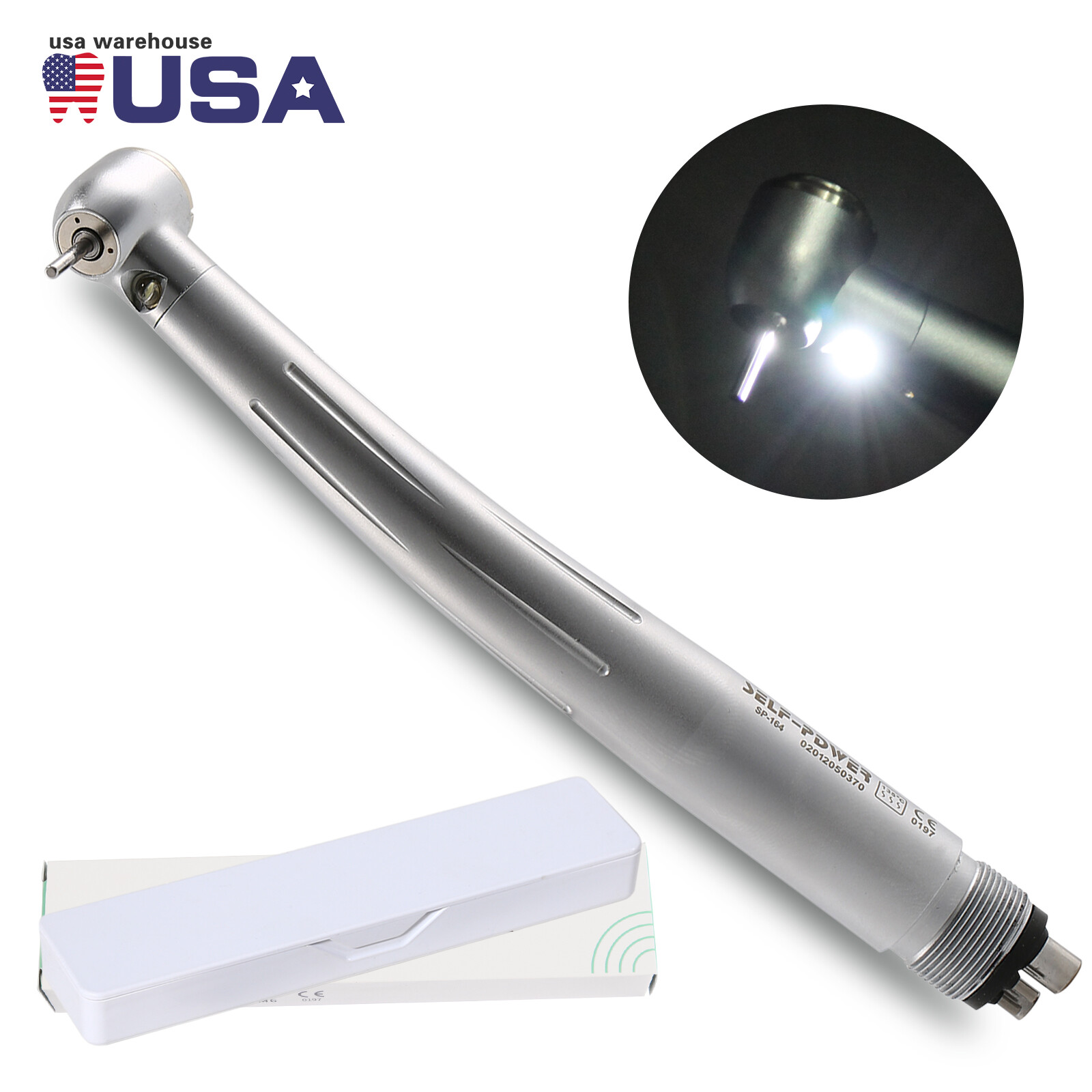 NSK Style 45°/LED Light Dental PANA-MAX Push High Speed Handpiece Turbine 4/2H