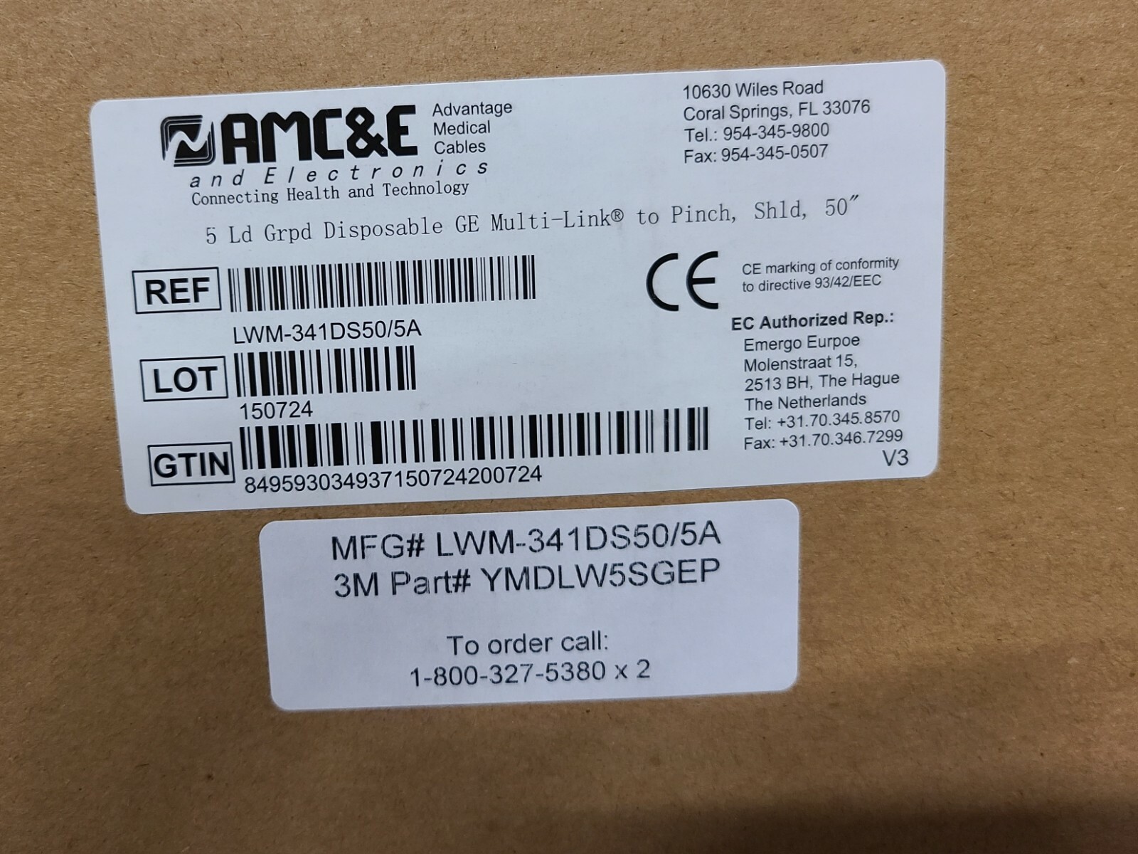 AMC&E 5-led Grpd Disposable GE Multi-link to pinch Shld 50” Ref # LWM-341DS50/5A