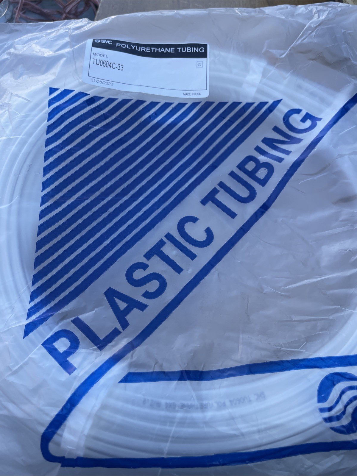Lot Of 10, SMC TU0604C-33 Clear Polyurethane Tubing, ø6mm OD, ø4mm ID, 0.8MPa