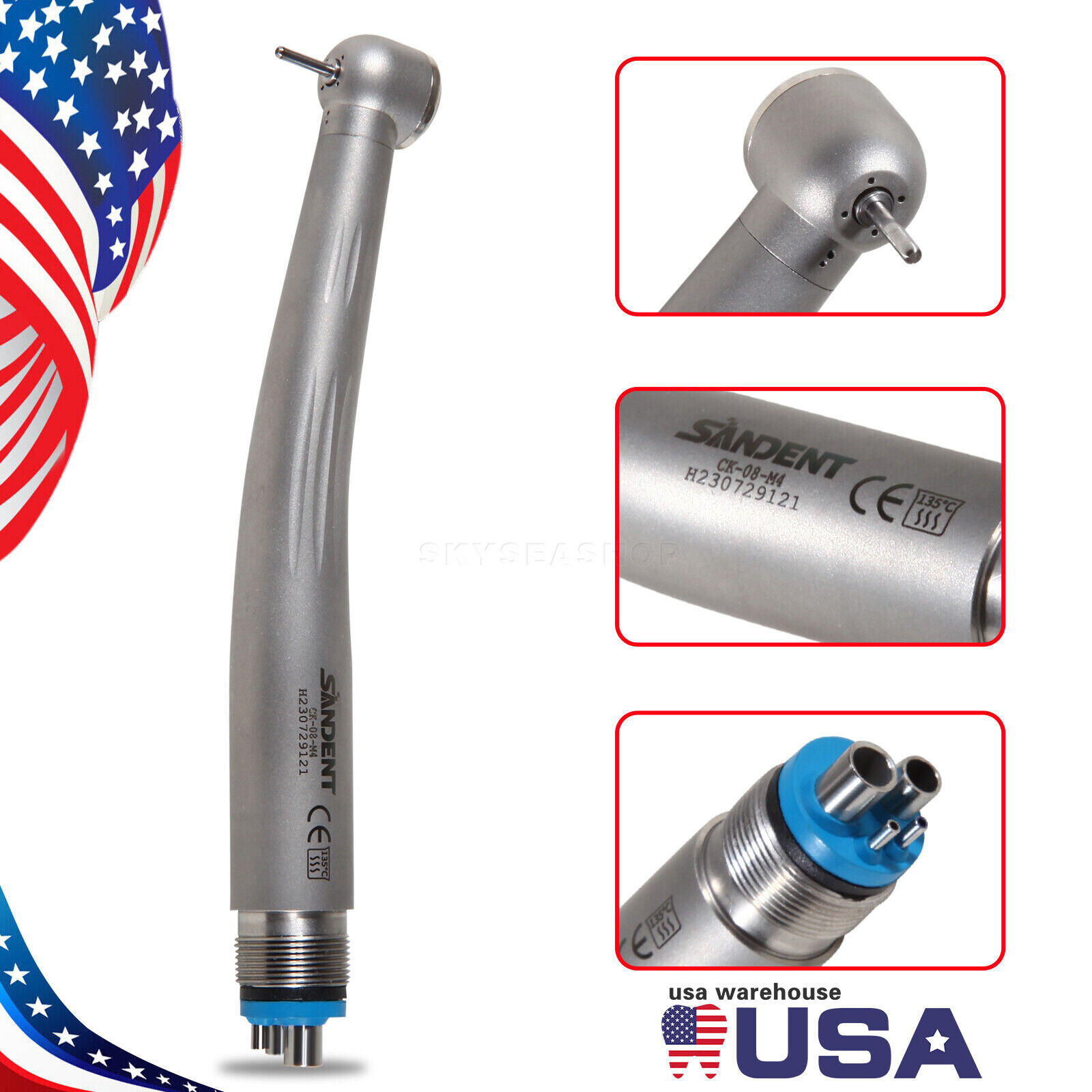 Dental LED E-generator/Ceramic Bearing High Speed Handpiece 4/2 Hole NSK Style