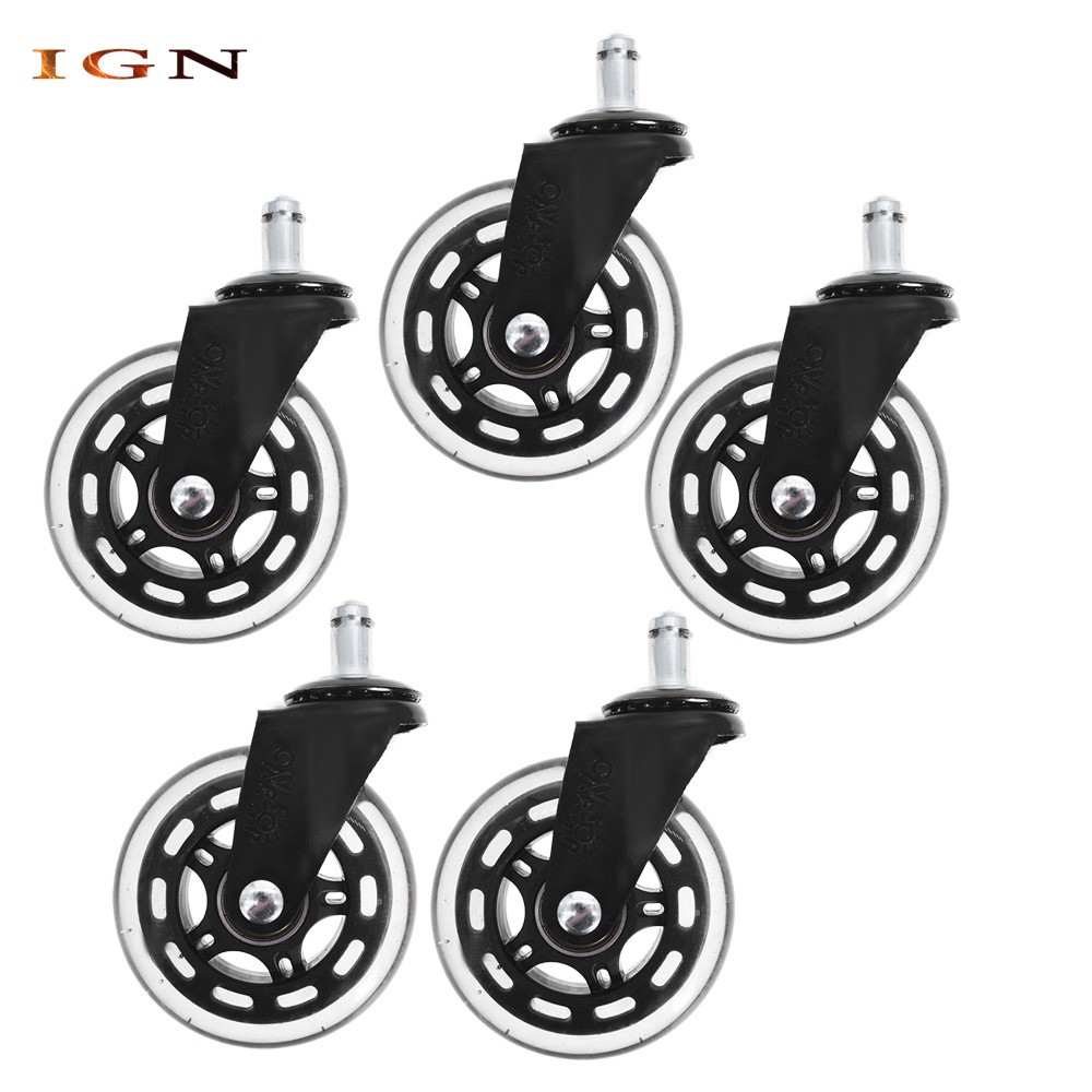 5 Pack 3 Inch Office Chair Caster Swivel Wheels Replacement Heavy Duty Low-Noise