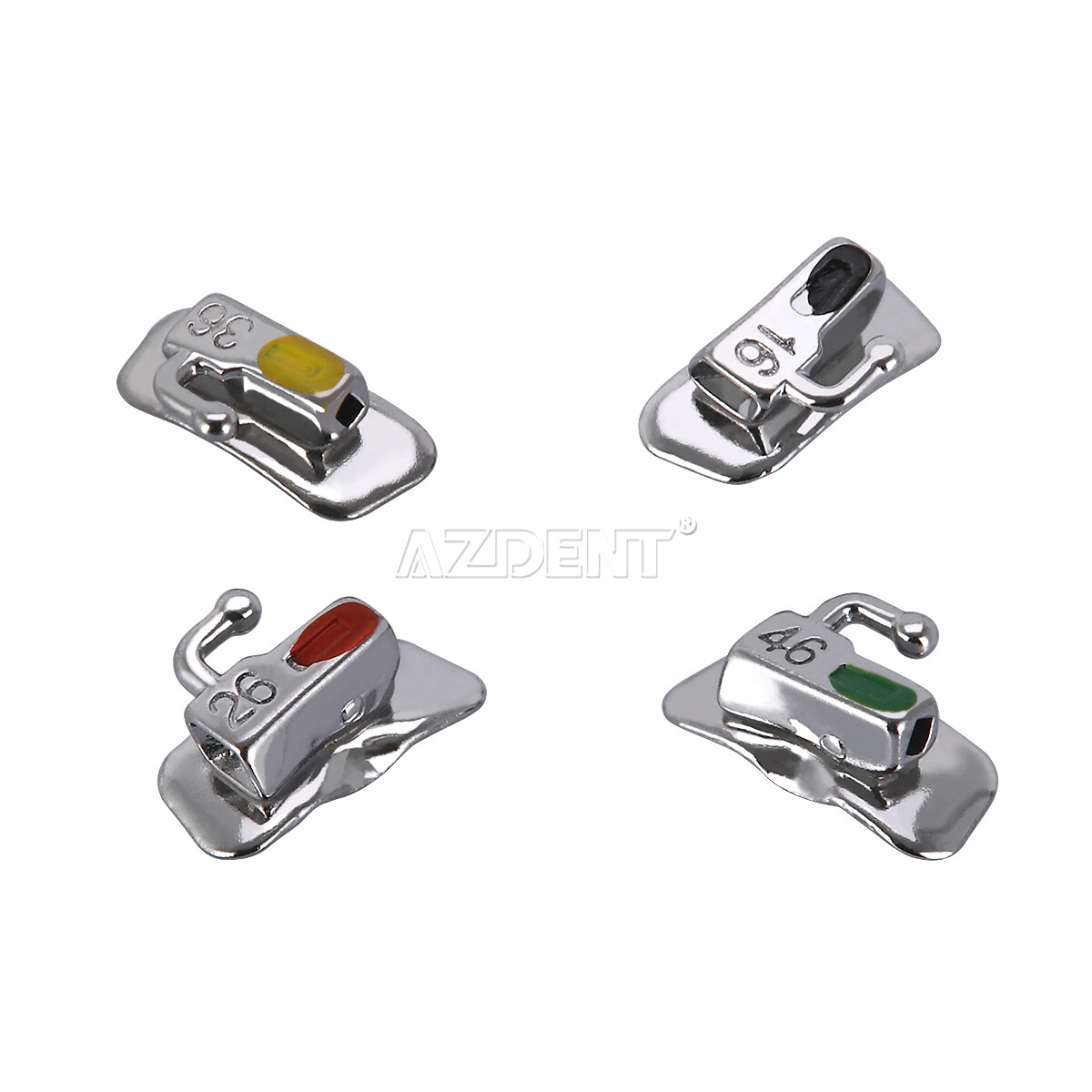 10X Dental Ortodóncica Bracket Tubo Bucal Molar Primario Adhesivo No Convertible