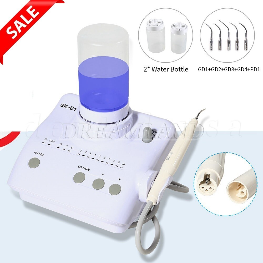 SK-D1 Dental Ultrasonic Piezo Scaler +2 Bottles Fit DTE SATELEC tips & Handpiece