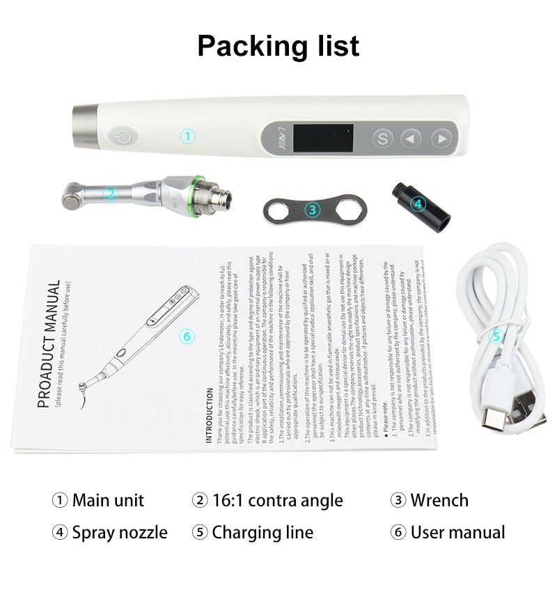 VVDental Wireless Endo Motor 16:1 Root Canal Treatment OLED Screen 360° Rotation