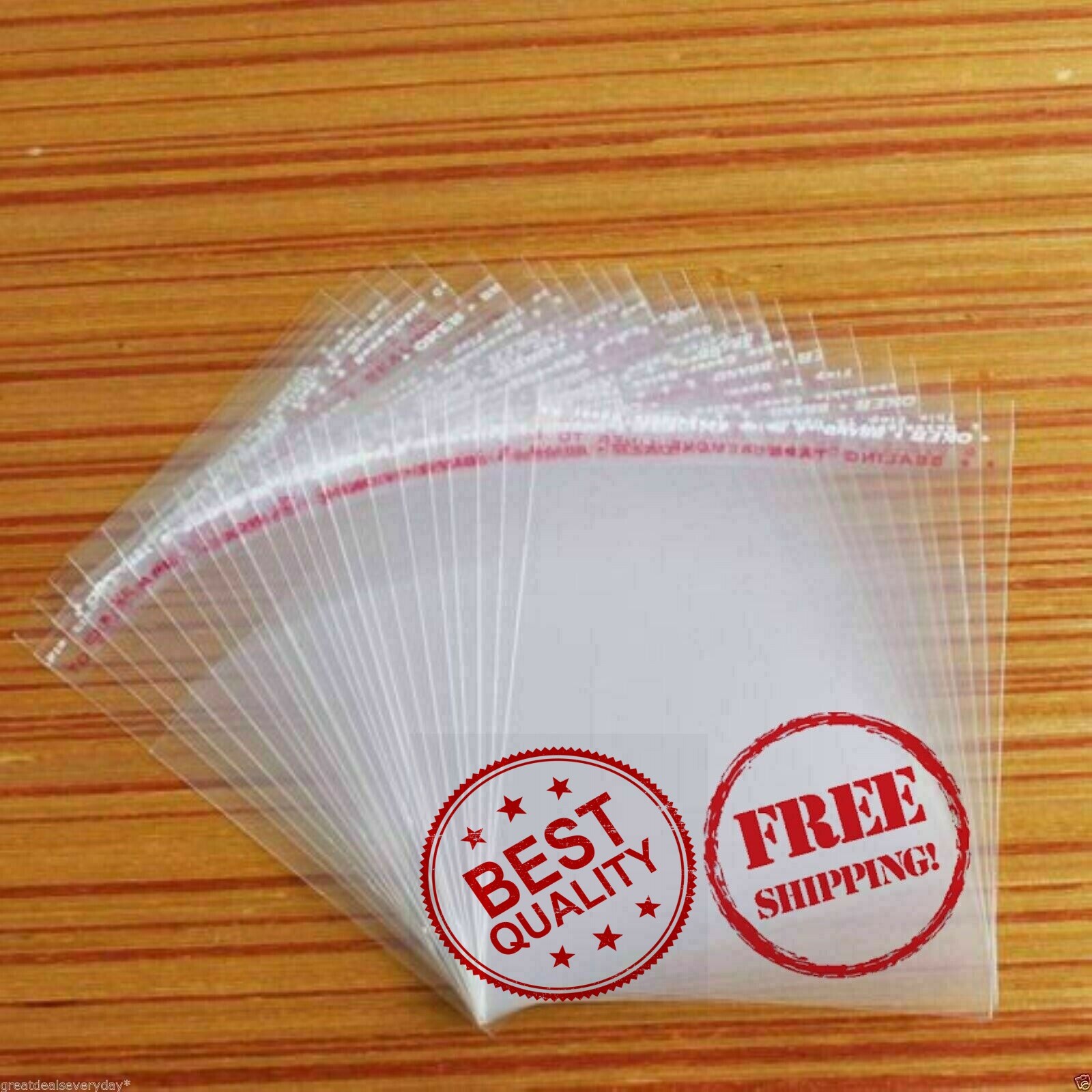 Self Adhesive Resealable 10″ x 13″ Clear Plastic Cellophane Poly Bags/Packaging