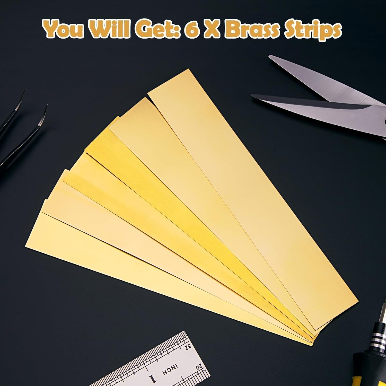 Brass Strip, Brass Shim Stock Assortment, 1″ Width X 6″ Length, 0.002″, 0.004″,