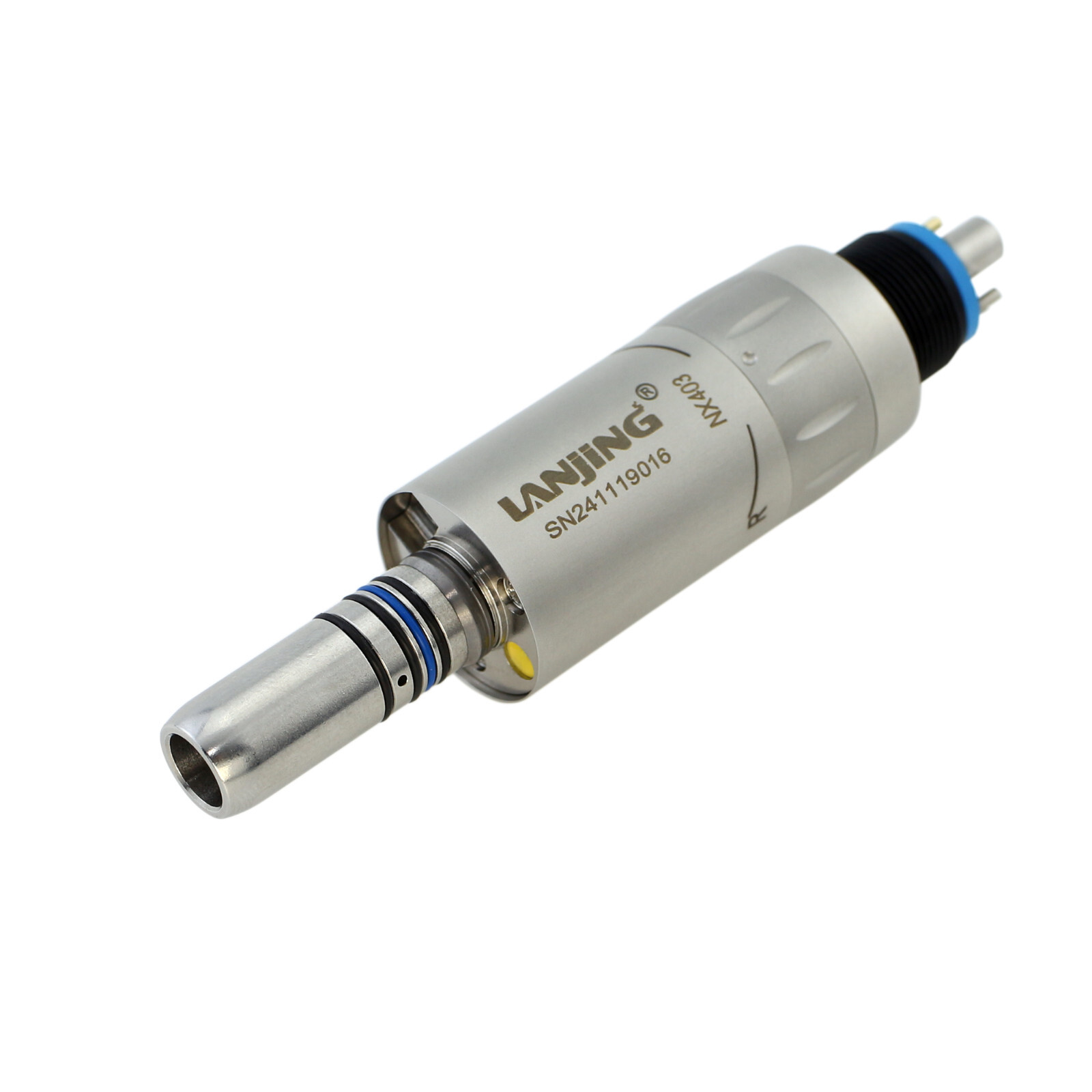 Dental Mini Air Motor Low Speed Handpiece 4 Holes LED 6 Pin ISO E Type LANJING
