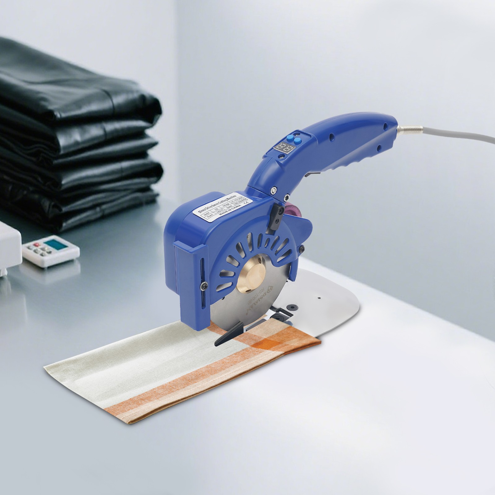 Copper Motor Fabric Cutting Machine Blue Electric Cloth Cutter Tool 500-3000rpm