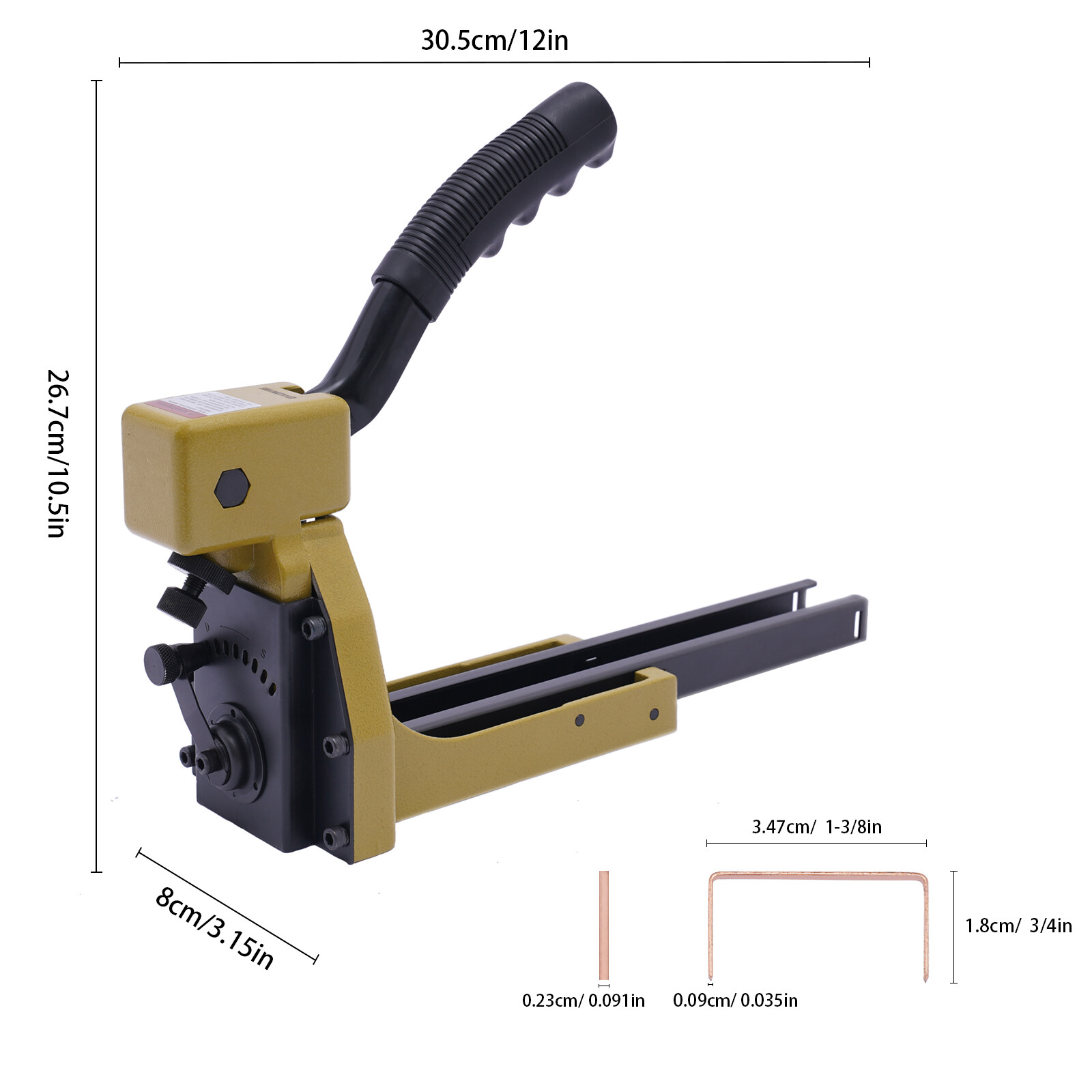 Carton Stapler w/100 Staples for Sealed Boxes, Cartons, Corrugated Cardboard