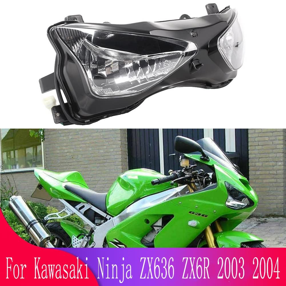 Motorcycle Front Headlight Assembly Housing Fits 03-04 ZX6R 636 Ninja