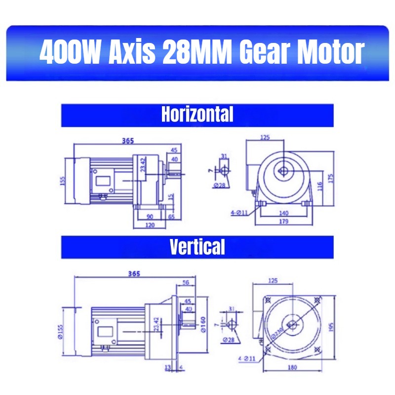 New 750W 22mm Three-Phase CW/CCW Reduction Gear Motor Adjustable Speed AC 380V