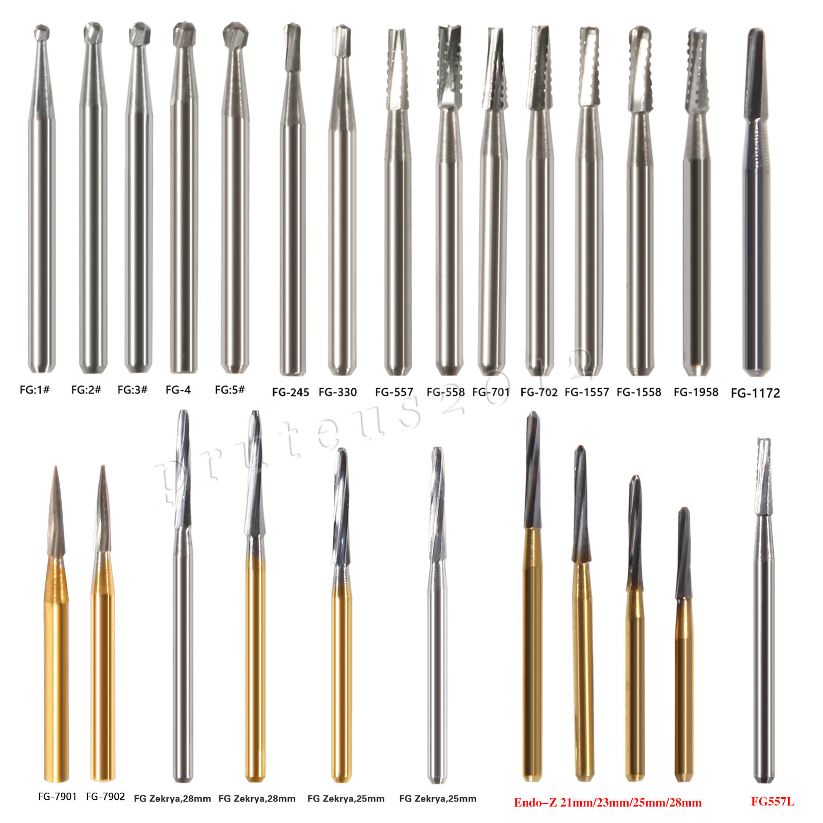 1-10 Packs Dental Carbide Burs For High Speed Handpiece FG 1 2 3 4 330 7901 7408