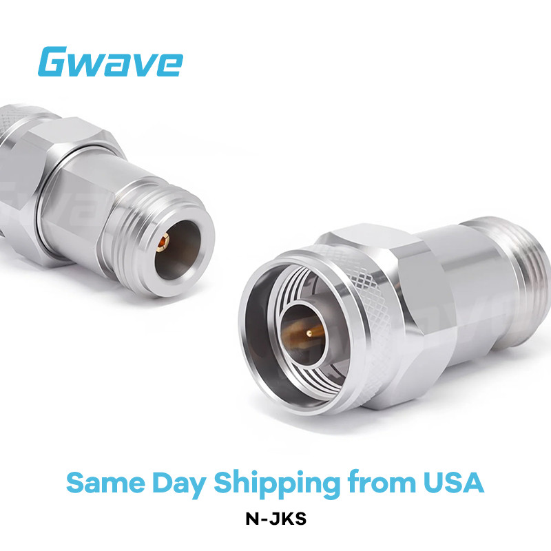 N Male to N Female Adapter, Passivated Stainless Steel, DC – 18GHz