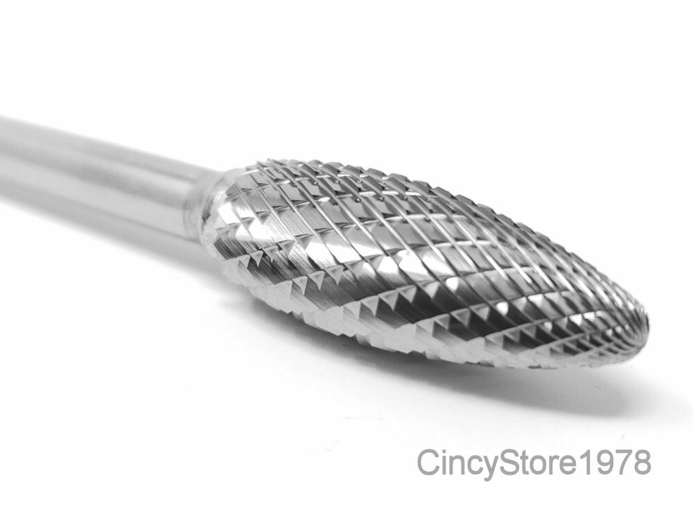 SH5L6 Long Shank Tungsten Carbide Burr Bur Cutting Tool Die Grinder Bit 1/4″ USA