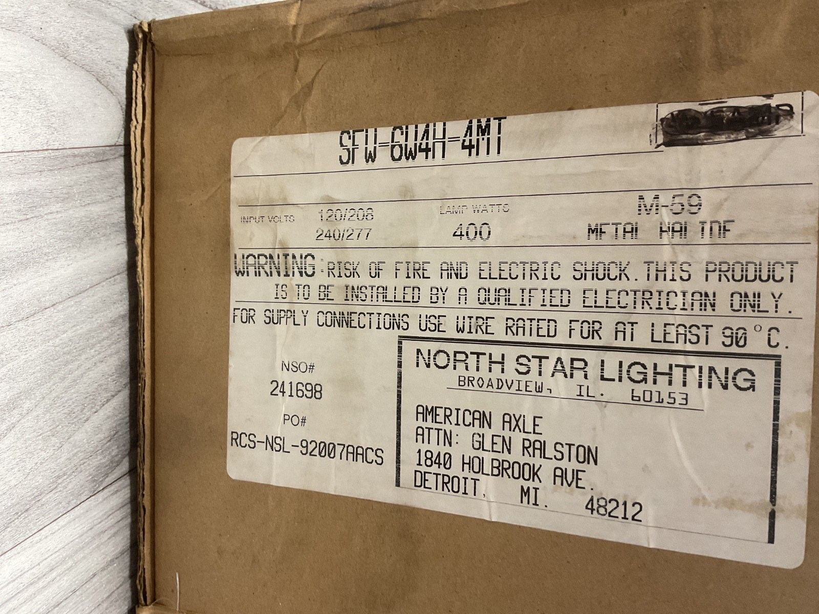 North Star Lighting SFW-6W4H-4MT, 400W, M-59 #4119FMLSIL5
