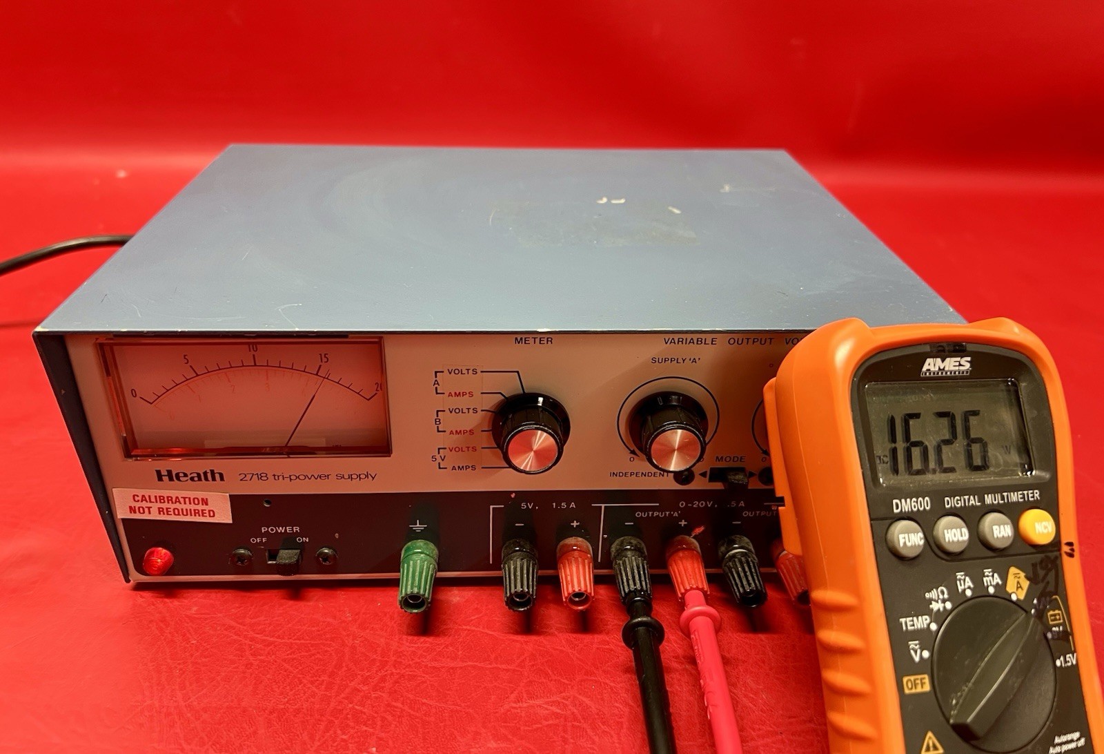 Heath IP-2718 5V 1.5A 0-20V .5A Tri-Power Supply -Tested!