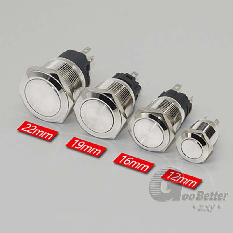 12mm LED ON OFF Waterproof Stainless Steel Momentary Push Button Power Switch