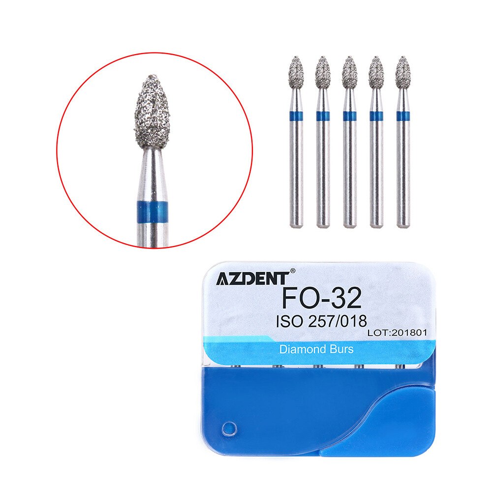 AZDENT Dental Diamond Burs For High Speed Handpiece Medium FG 1.6MM 20 Boxes