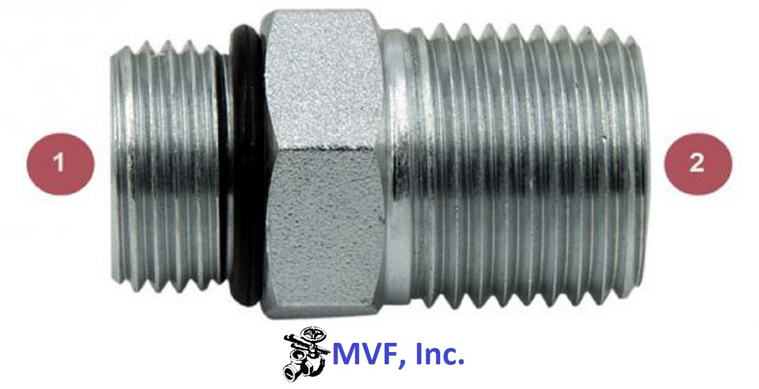 1/2″ (3/4-16) Male SAE ORB x 1/2″ Male NPTF Straight Adapter 6401-08-08