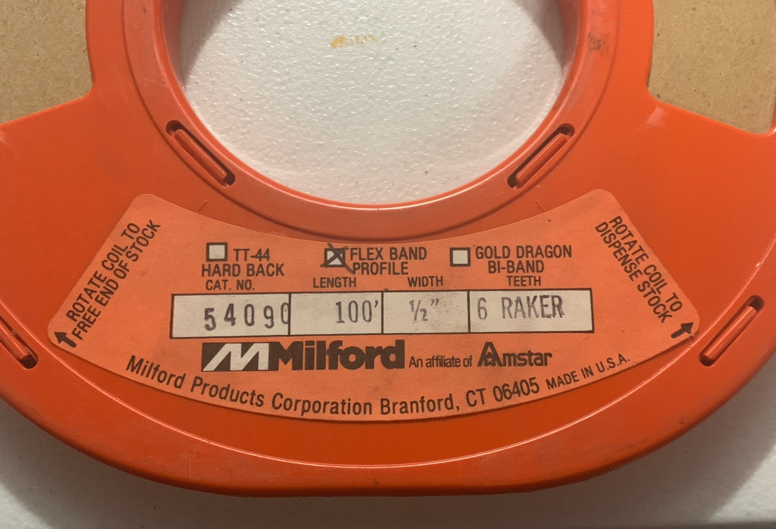Milford 54090 100′ long 1/2” wide 6 Raker Saw Blade