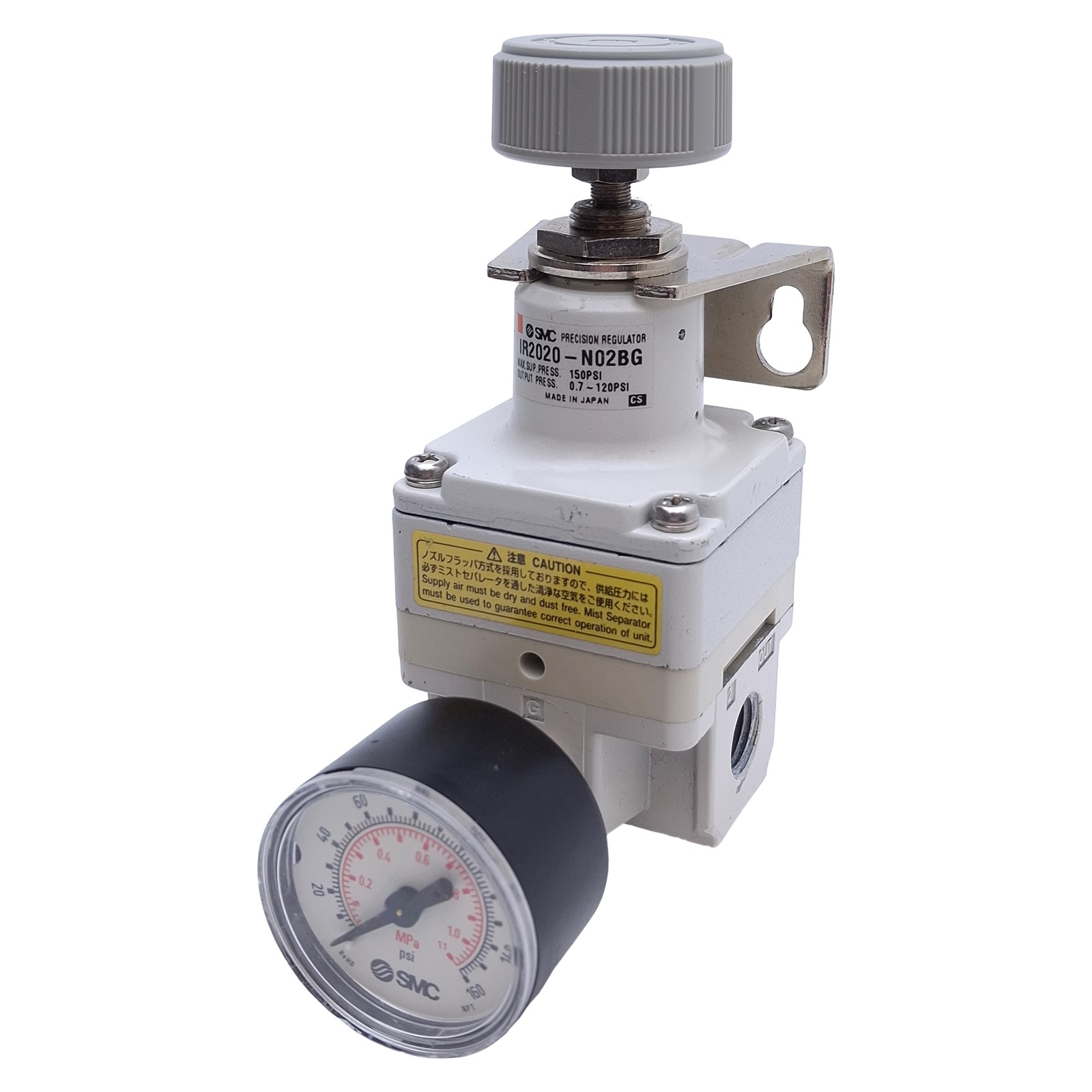 SMC IR2020-N02BG Precision Regulator 0.01-0.8MPa Range, 1/4″ NPT, 150psi Max