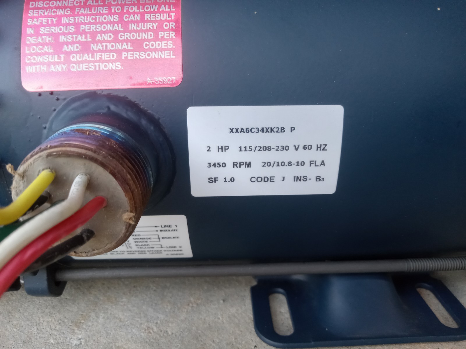LEESON 116616.00 Explosion Proof Motor, 2 HP, 3600 RPM