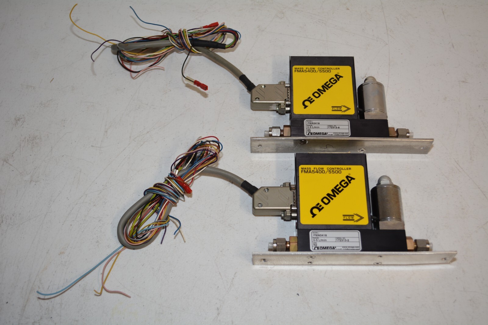 ^ Omega FMA5418 Mass Flow Controller 0-5 L/min N2 Gas #W5316
