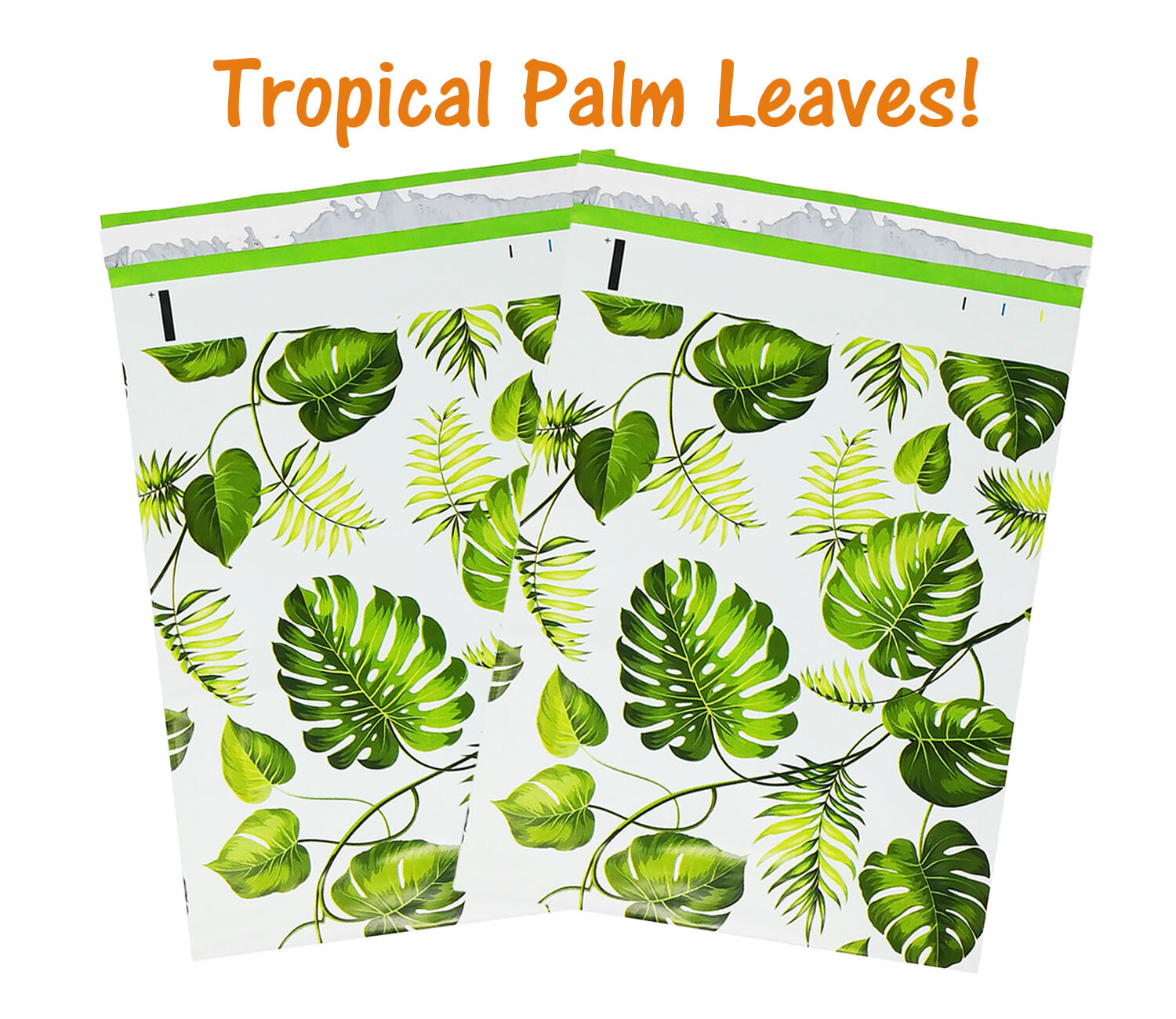 10×13 inch Tropical Palm Leaves Poly Mailers, USPS, FEDEX, Shipping Mailing Bags