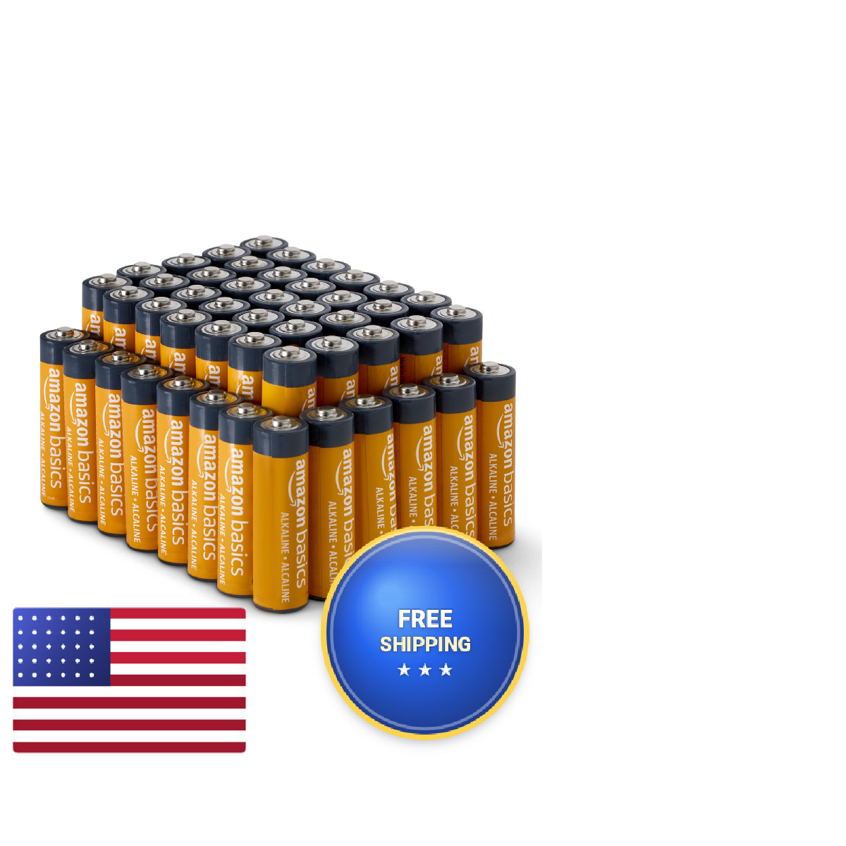 Retailer Basics 48-Pack Aa Alkaline High-Performance Batteries 1.5 Volt 10-Year