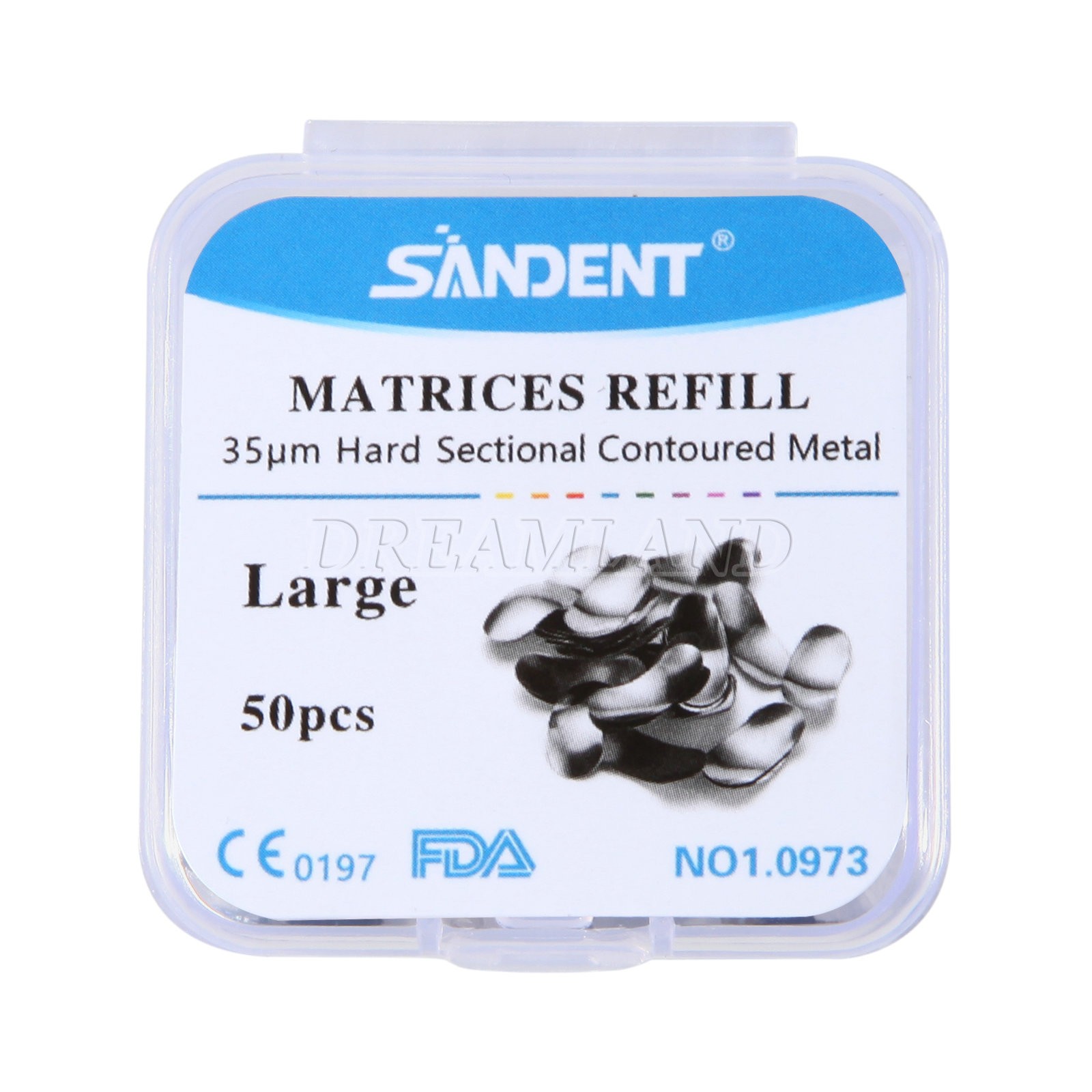 100 Pcs Dental Sectional Contoured Metal Matrices Refill Matrix Band Ledge 35um
