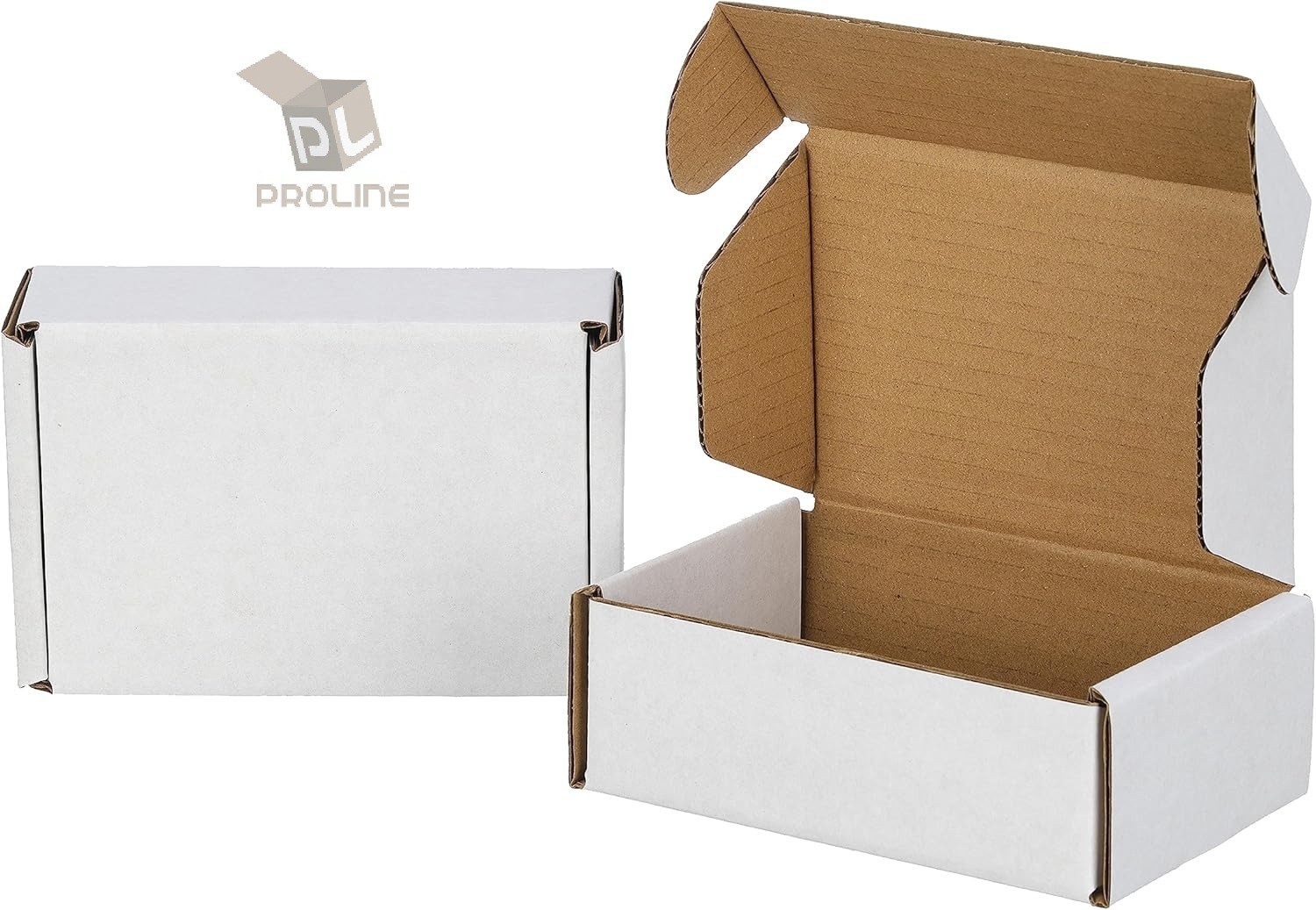 100 Pack 7x5x2 White Corrugated Shipping Mailer Packing Box Boxes 7″ x 5″ x 2″