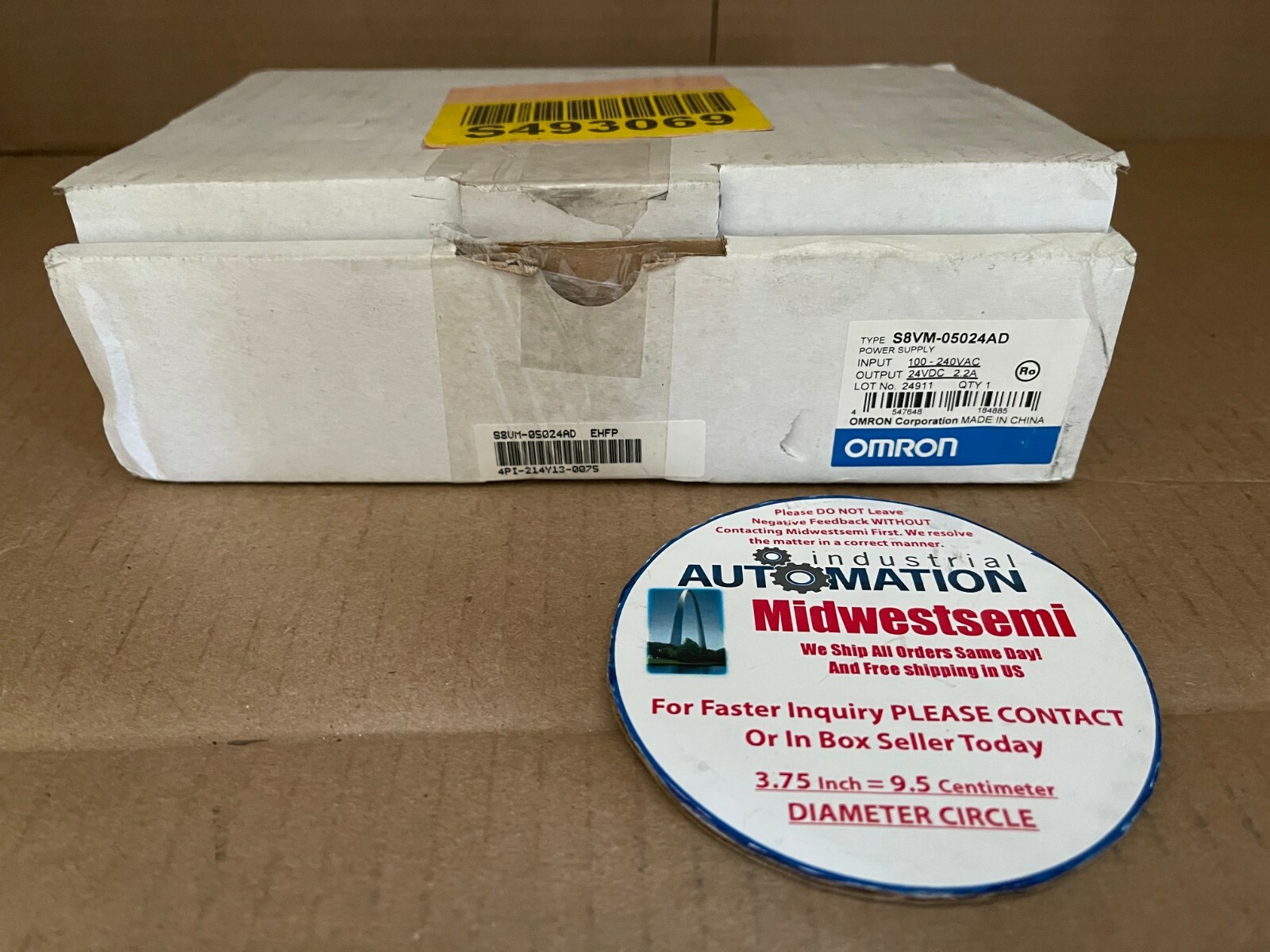 NEW IN BOX OMRON S8VM-05024AD POWER SUPPLY 100-240VAC SHIPS SAME BUSINESS DAY