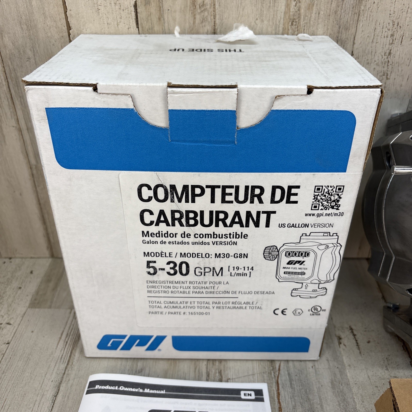 GPI M30-G8N Mechanical Fuel Meter 165100-01 5-30 GPM 1” NPT Open Box
