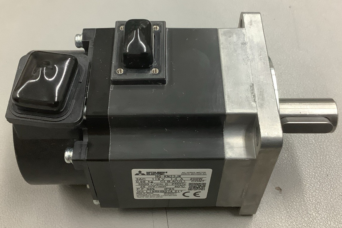 Mitsubishi HG-KN23JK AC Servomotor 200W 3000RPM 119V (B213)