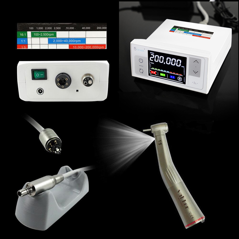CICADA LCD Dental Internal Mirco Motor + 1:5 High Speed Handpiece Contra Angle