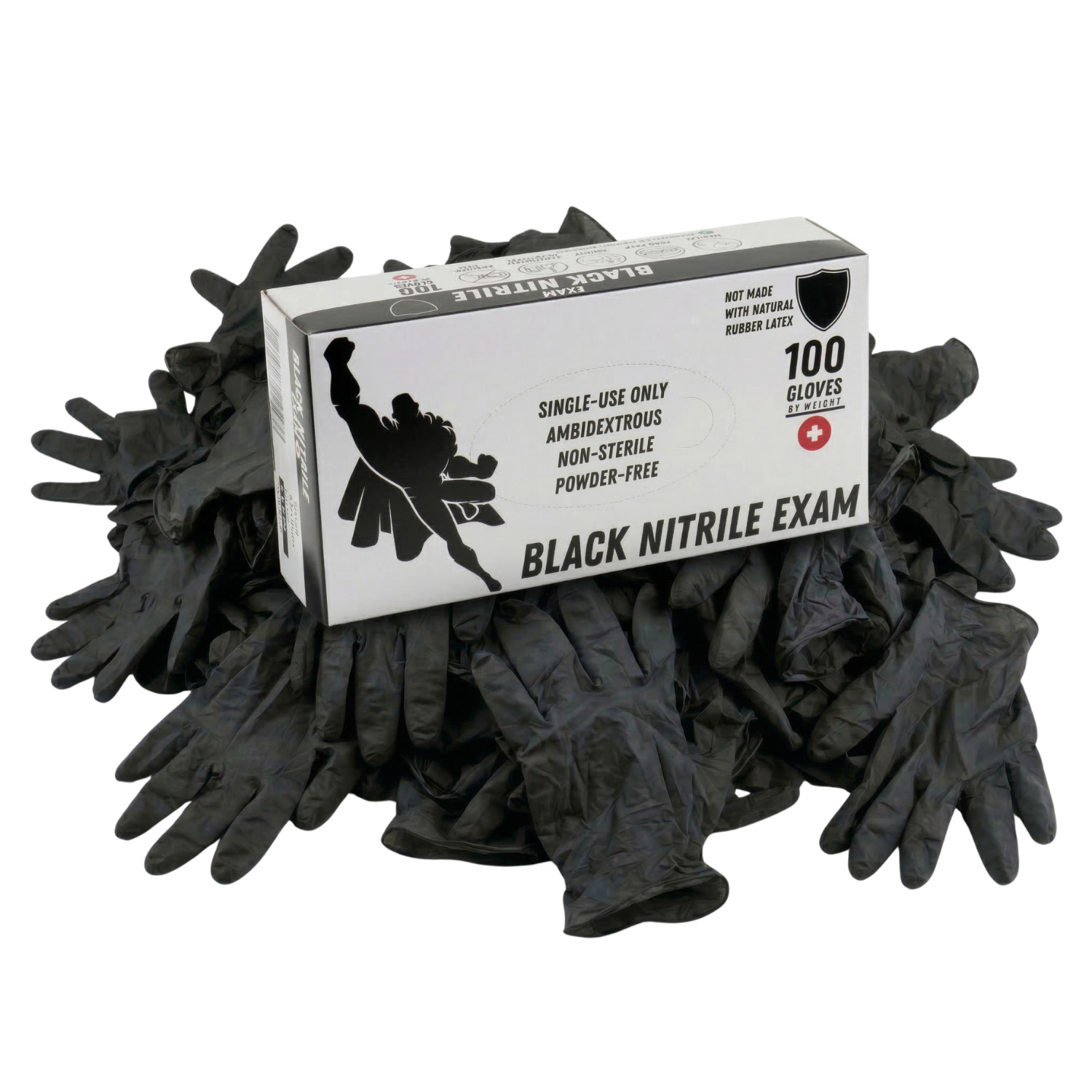 Black Nitrile Exam Powder-Free Disposable Gloves, Large 6 MIL, 1000 Pieces