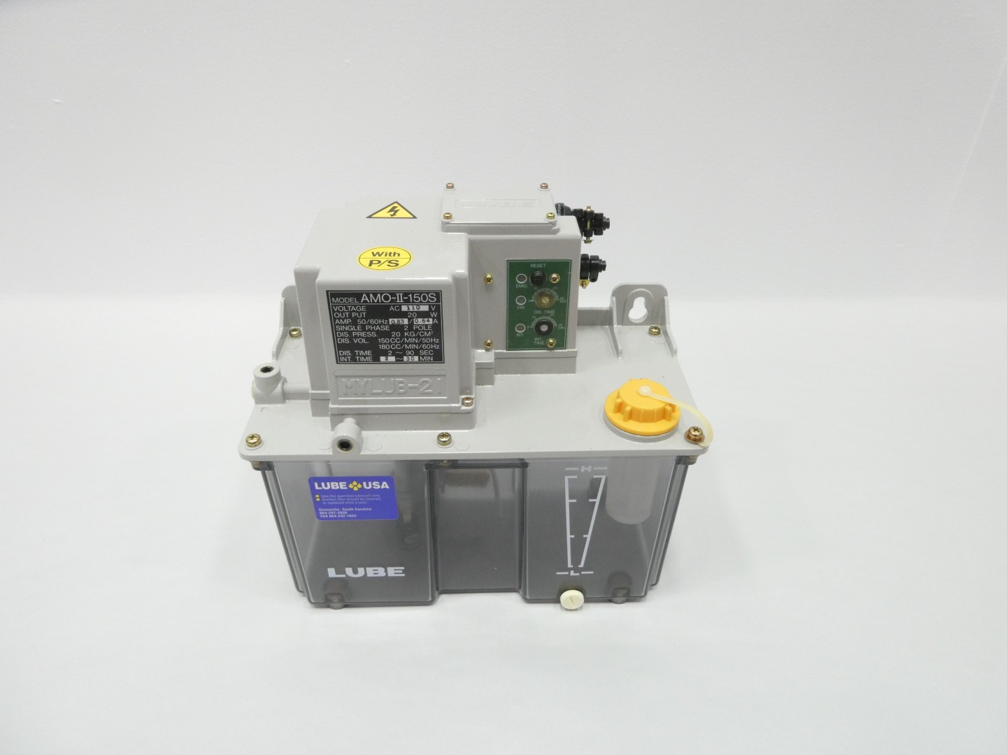Lube AMO-II-150S Lubrication Pump Tank 110v-ac 20w 180cc/min