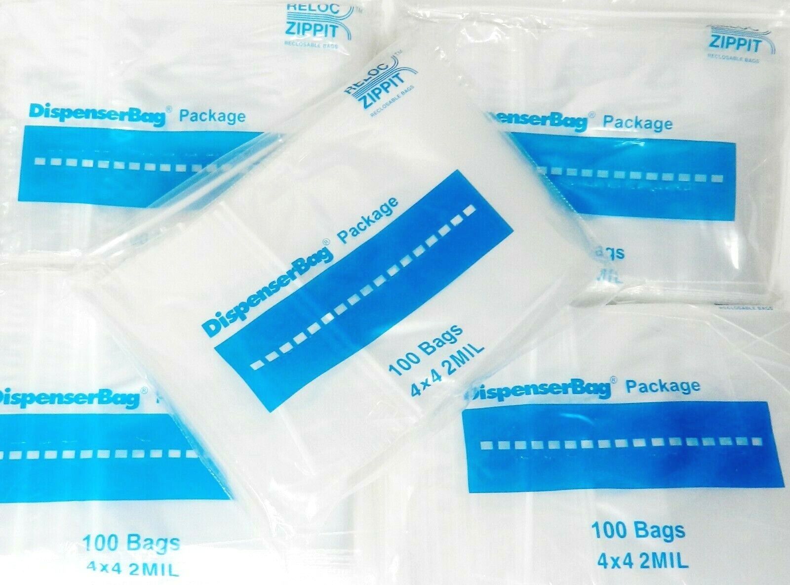4000 Reloc Zippit Bags 4×4 2mil Clear Reclosable Zip Slide Bag 4″ Square 4,000