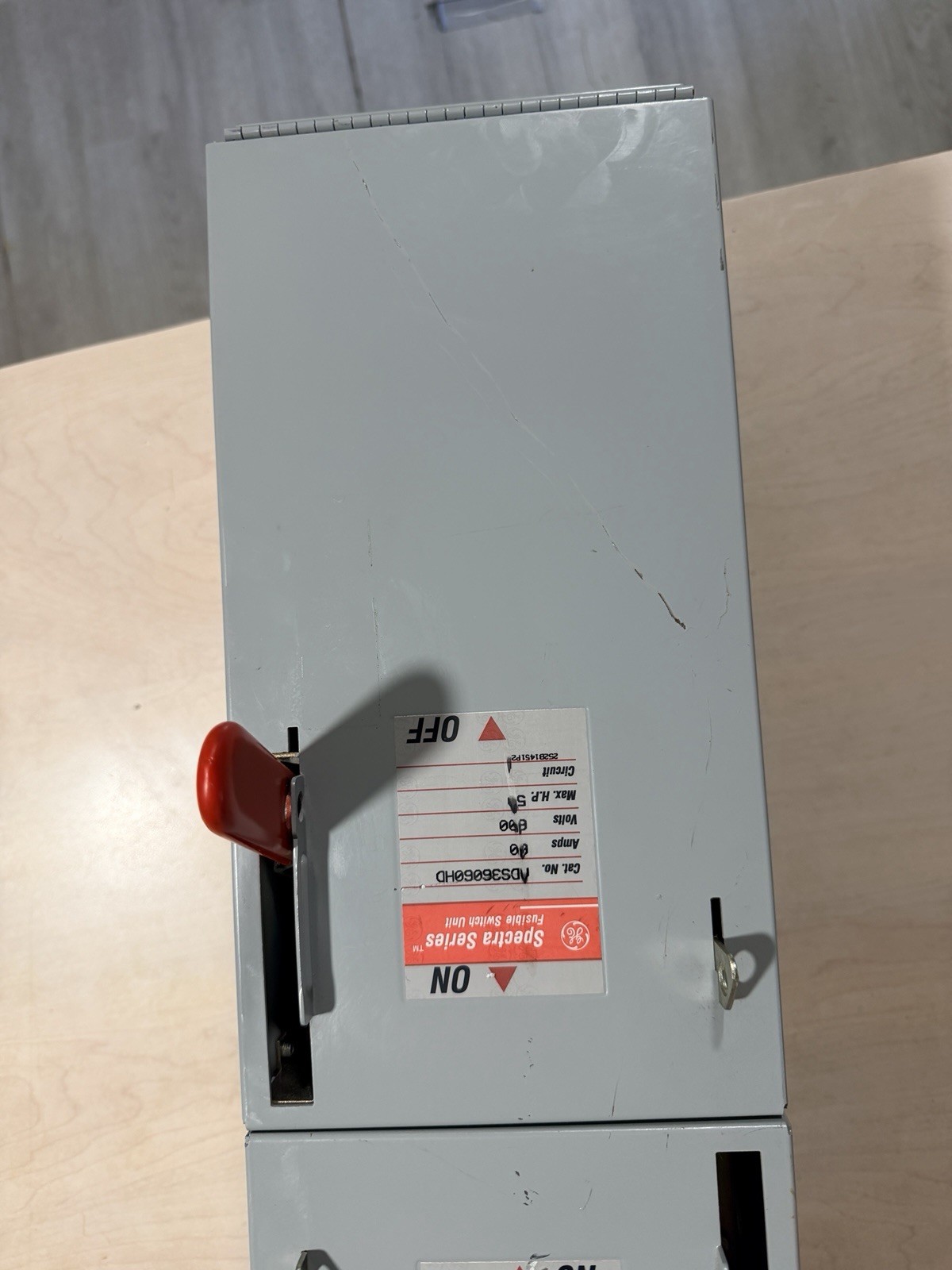 GE Spectra ADS36600HD 60A Fusible Load Break Switch 3 Pole 600V USED WORKING