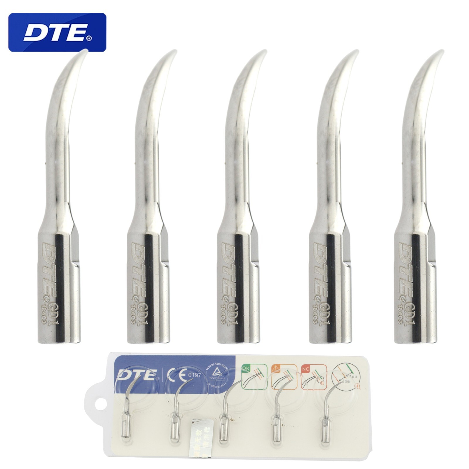 Woodpecker Dental Ultrasonic Scaler DTE V3 LED Handpiece HD-7L Piezo Tip GD1 PD1